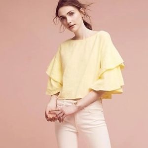 Anthropologie Lilka Bright Yellow Top